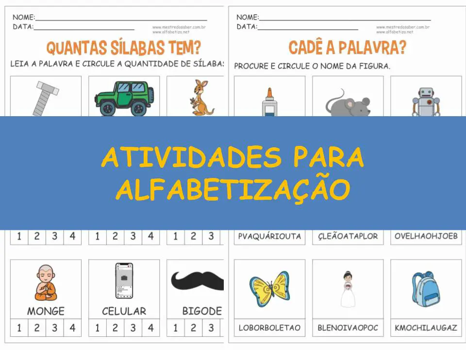 capa atividades para alfabetizacao