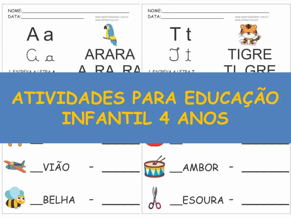 capa atividades para educacao infantil 4 anos