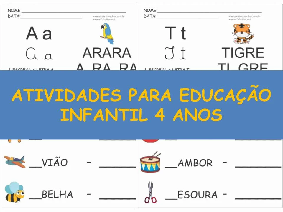 capa atividades para educacao infantil 4 anos