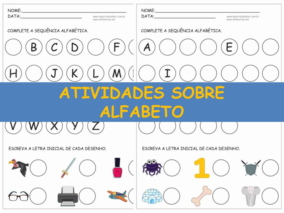 capa atividades sobre alfabeto