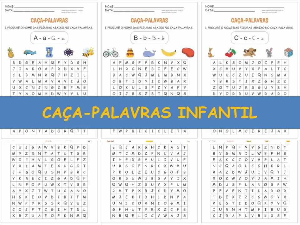 capa caca palavras infantil