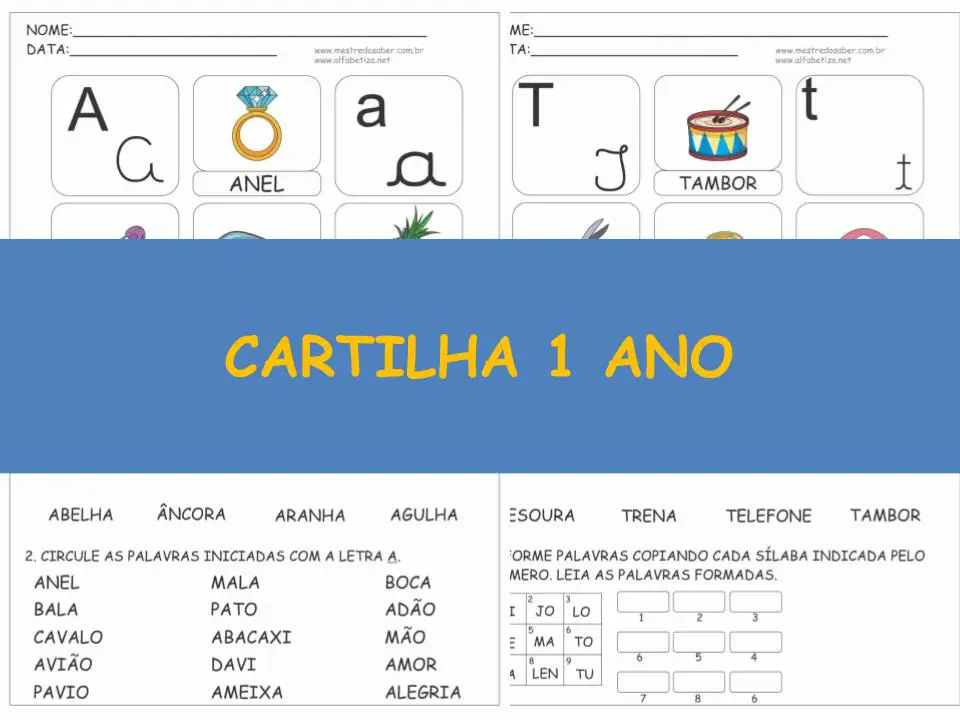 capa cartilha 1 ano