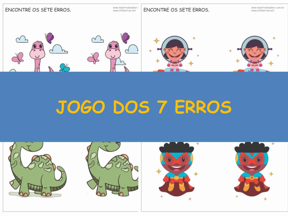 Jogo dos sete erros (7 erros) + Para colorir - Cantinho da Criança