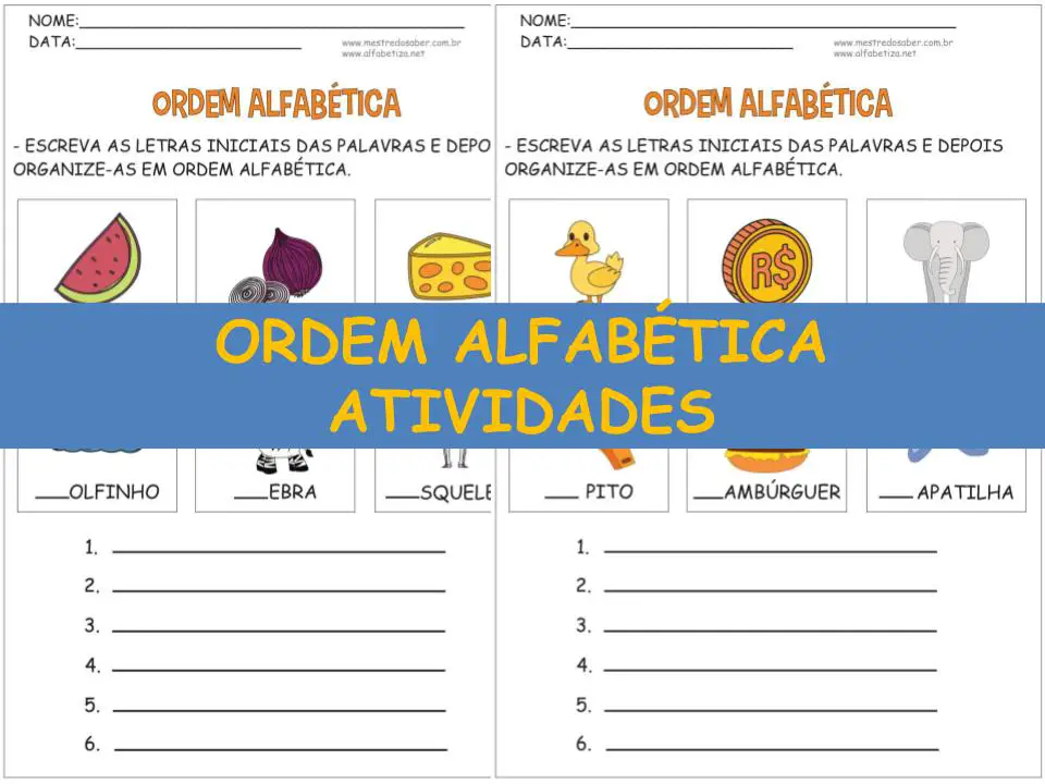 capa ordem alfabetica atividades