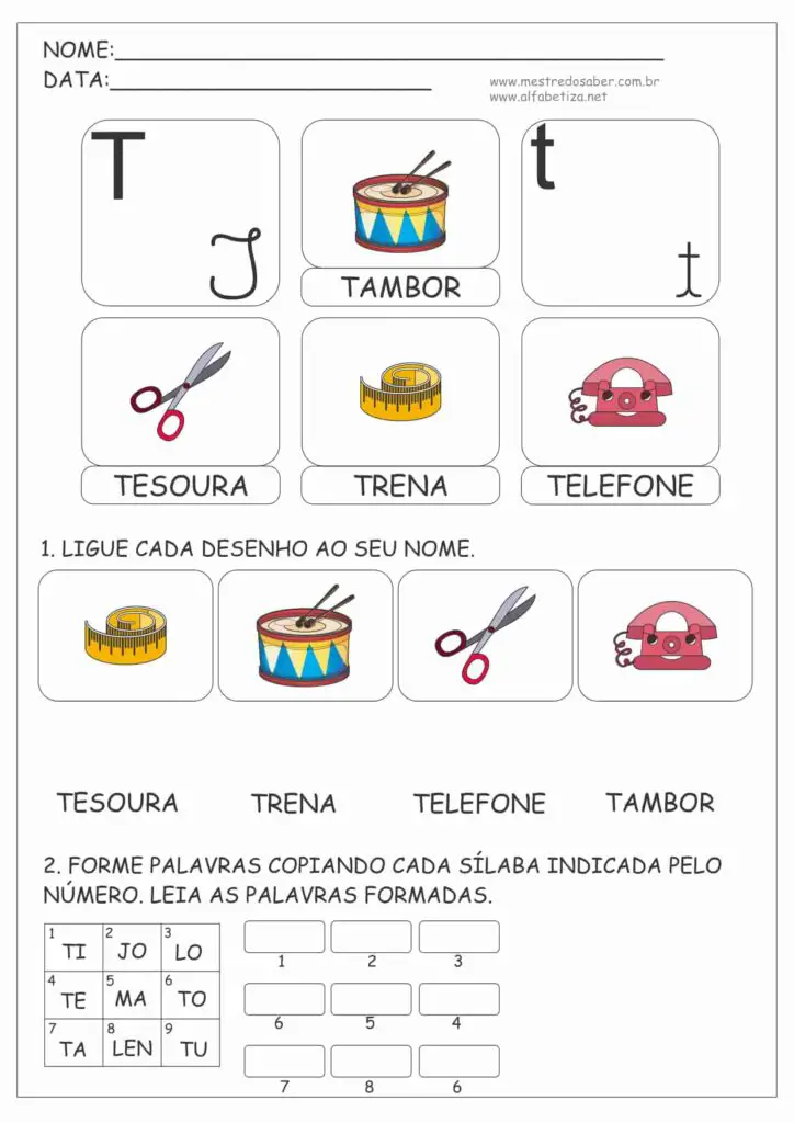 7 - Cartilha de Alfabetização 1 ano Letra T