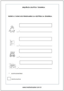 Sequência Didática Educação Infantil - Escrita Espontânea Cinderela