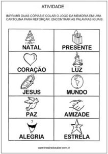 Atividades de natal para 1º Ano - Jogo da memória