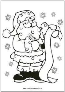 Desenhos para colorir de desenho de uma guirlanda de natal com o papai noel  para colorir 