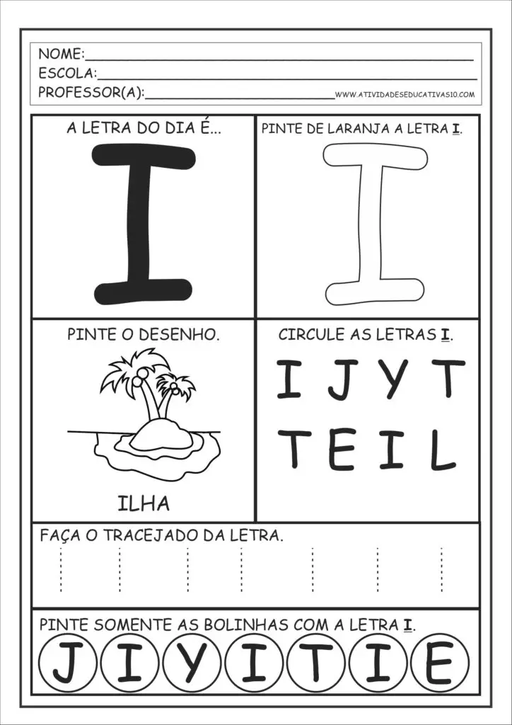 I - Alfabeto Educação Infantil