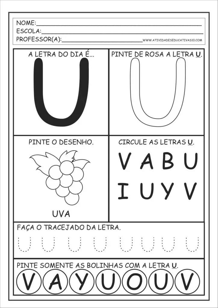 U - Alfabeto Educação Infantil